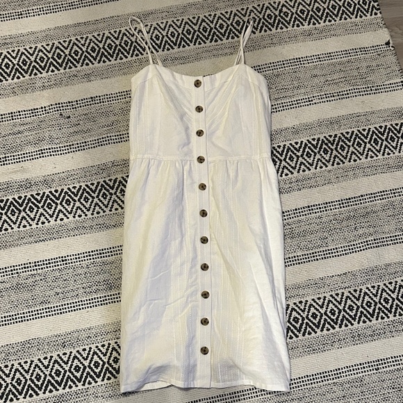 Universal Thread White Midi Dress with Button Detail - Picture 2 of 4